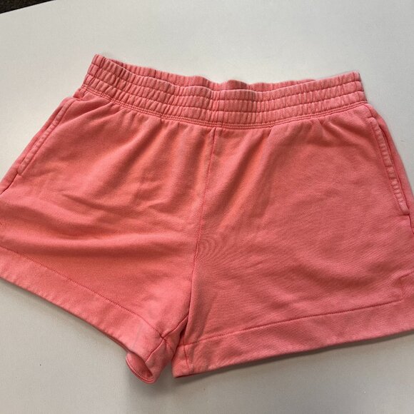 NWOT, aerie High Waisted Sun's Out Fleece Short Coral - Picture 2 of 3
